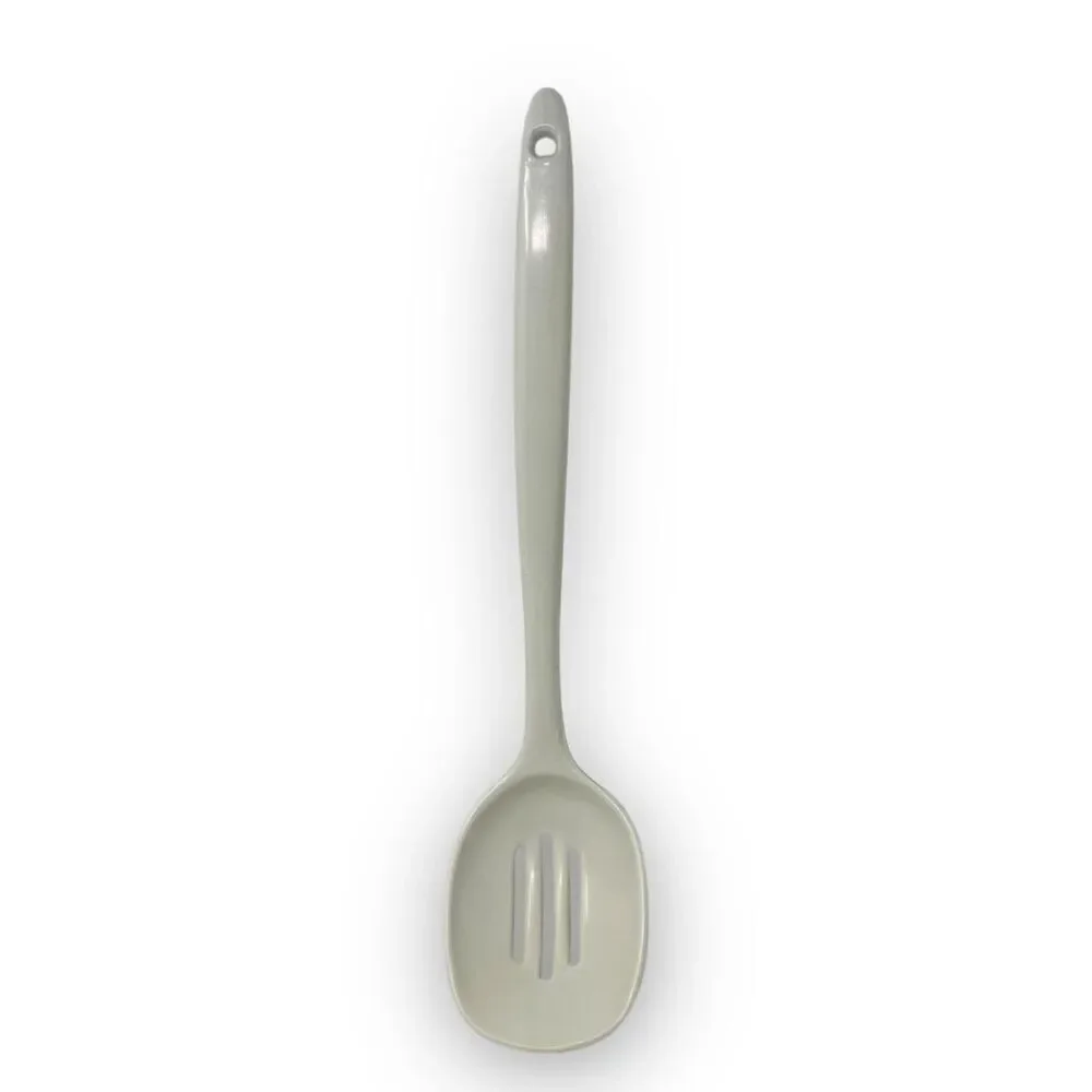 Melamine Ware White Slotted Spoon Vintage Kitchen Utensil Made In Taiwan Used